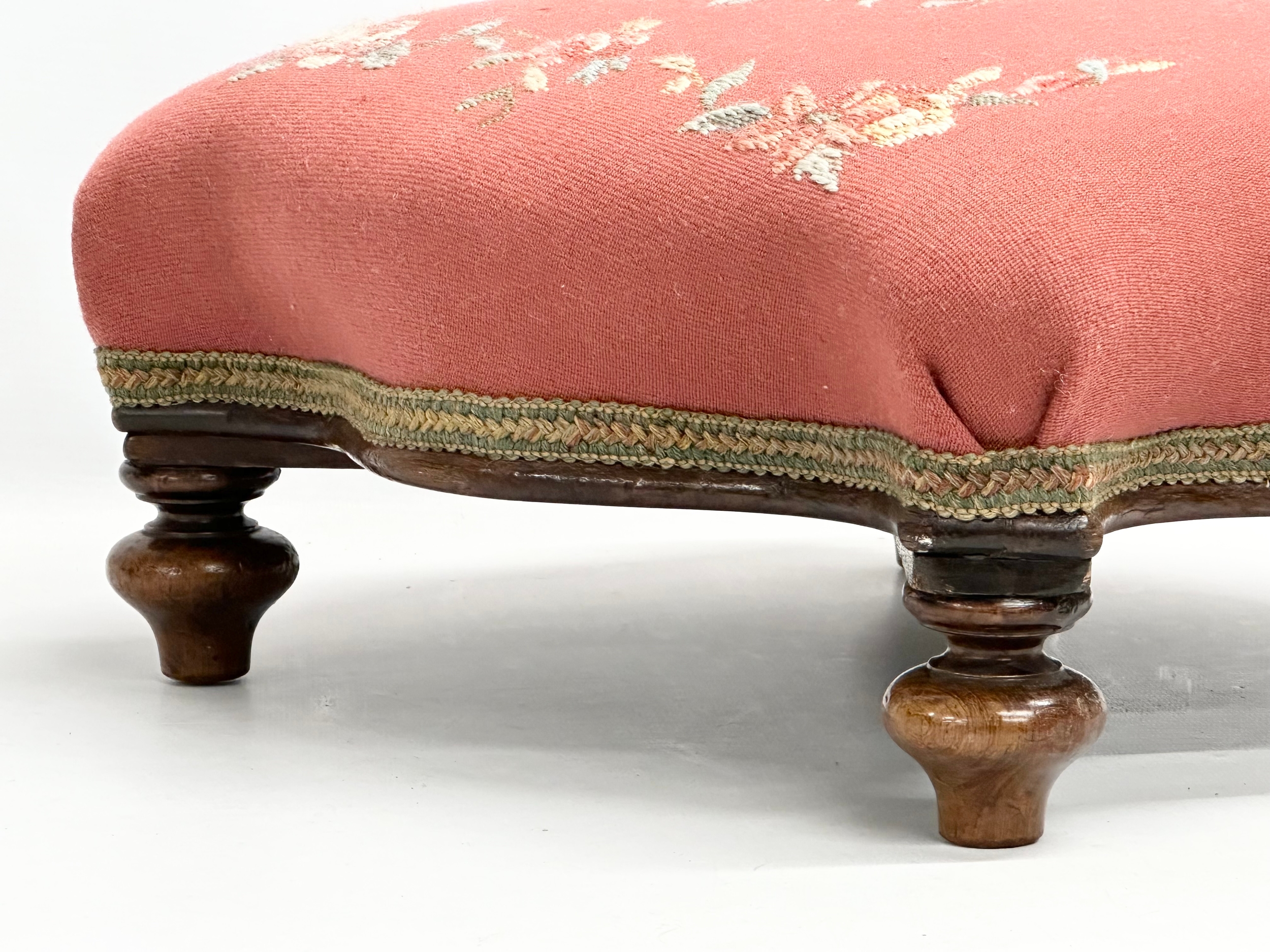 A Victorian tapestry top footstool. 38x37x17cm - Image 3 of 3