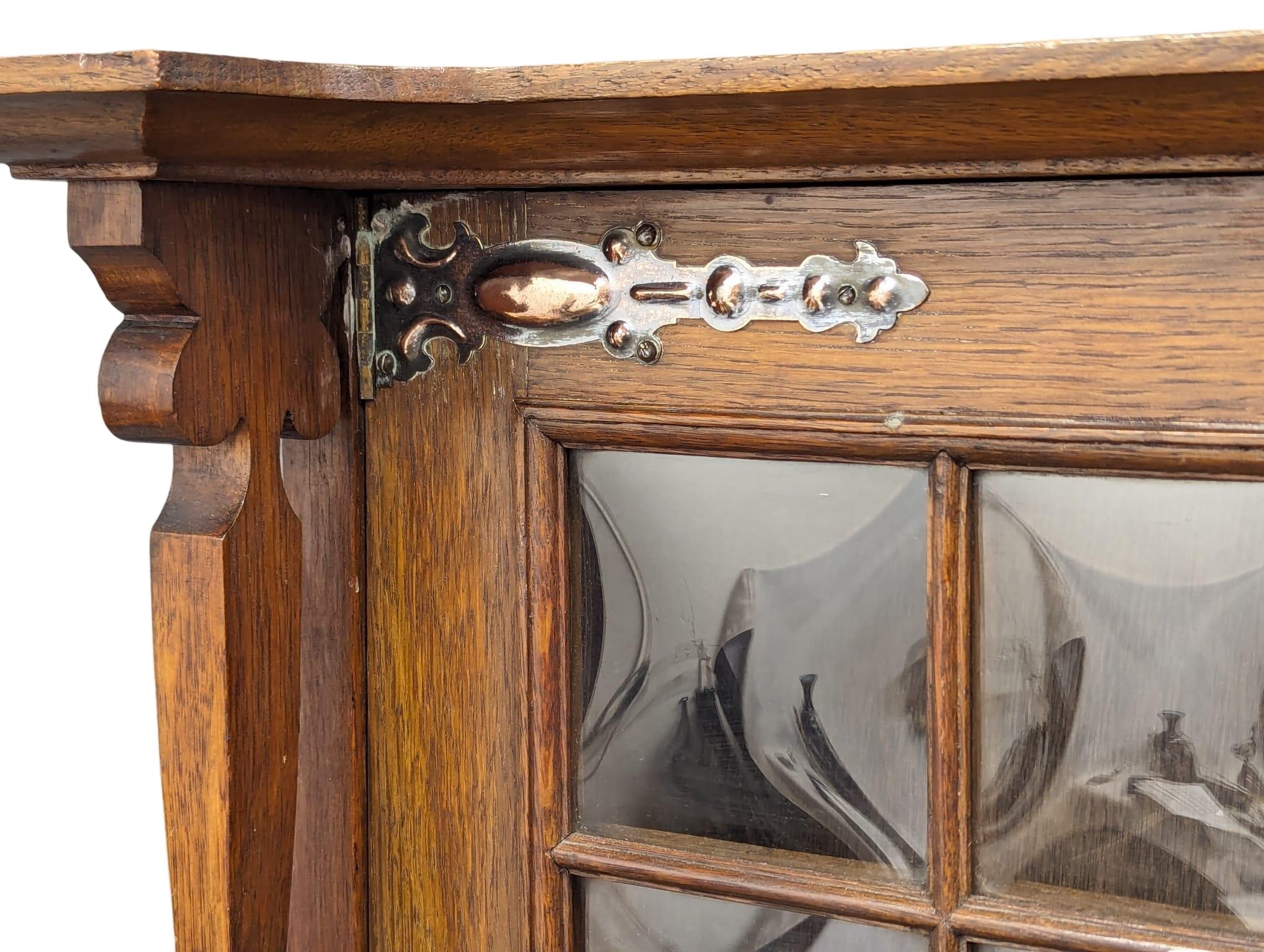 A late 19th Century oak Arts & Crafts bureau bookcase, in the manner of Liberty. Circa 1880-1890s. - Image 3 of 10