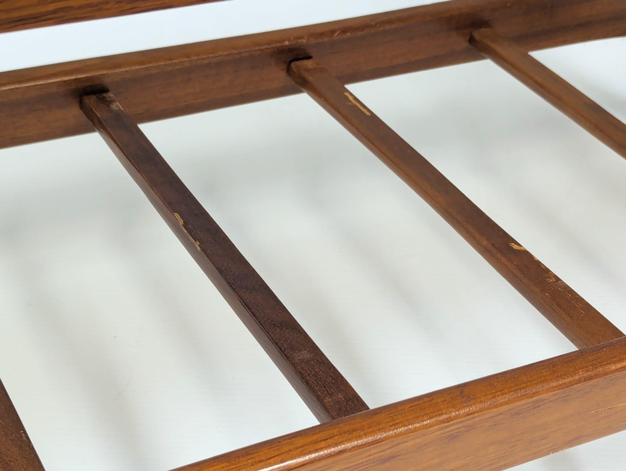 A Mid Century teak and glass top coffee table. 106.5x47.5x43cm - Image 5 of 6