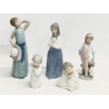5 Lladro figurines. 24cm