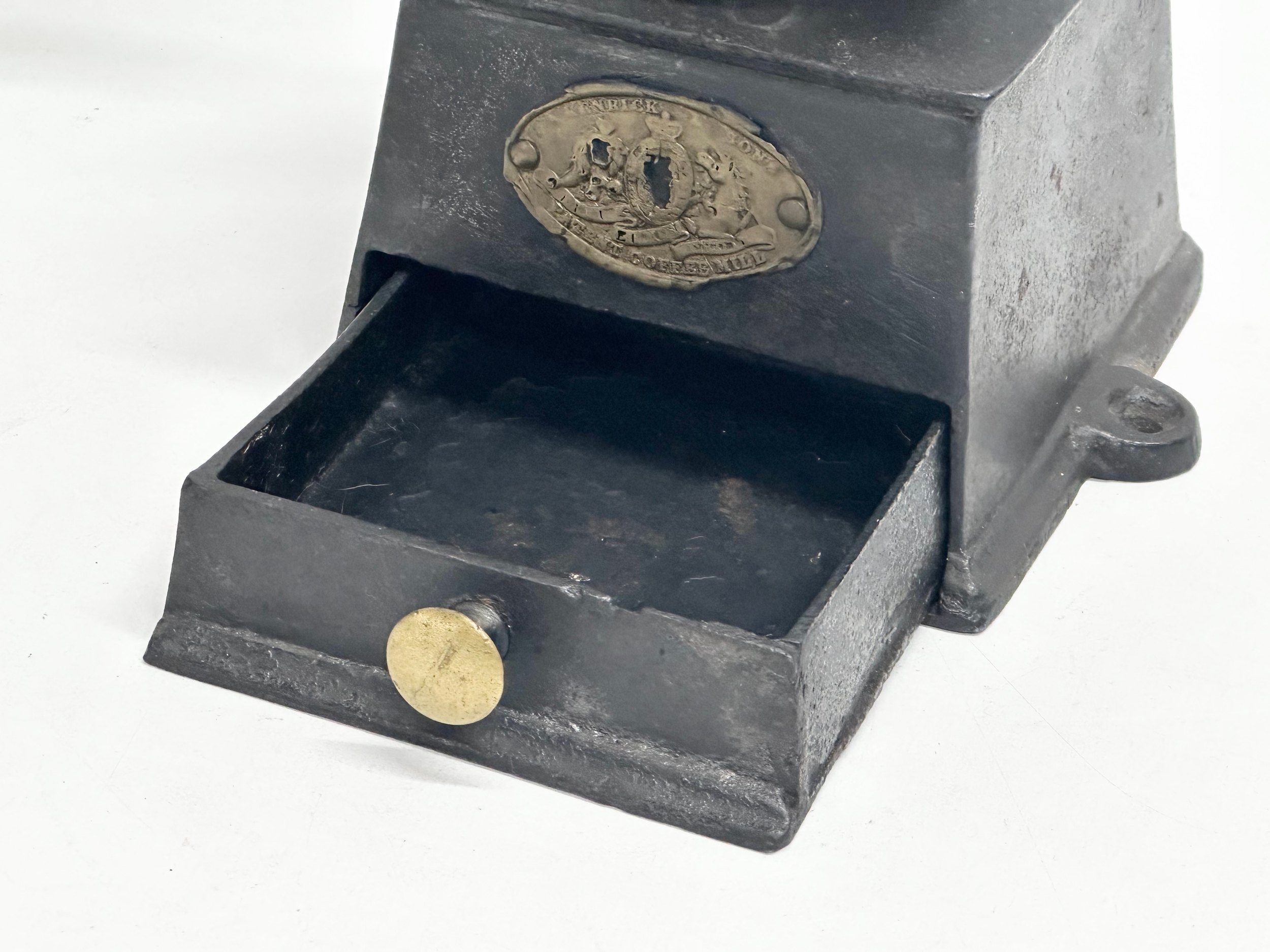 A Late 19th Century Archibald Kenrick & Sons cast iron coffee grinder. - Image 3 of 7