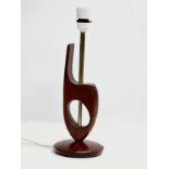 A 1960’s Mid Century stained teak table lamp. 38cm