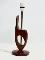 A 1960’s Mid Century stained teak table lamp. 38cm