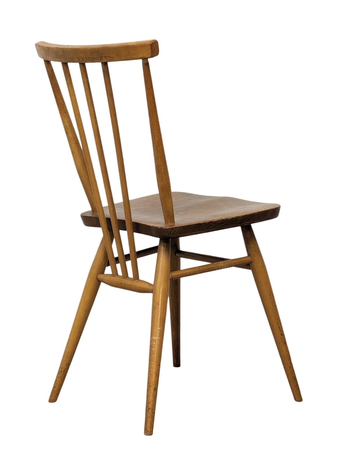 A set of 6 Ercol Model 391 Mid Century Blonde elm and beech dining chairs. - Image 2 of 6