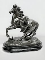 A Late 19th Century Spelter Marley Horse figure. Circa 1880-1900. 27x14x31cm