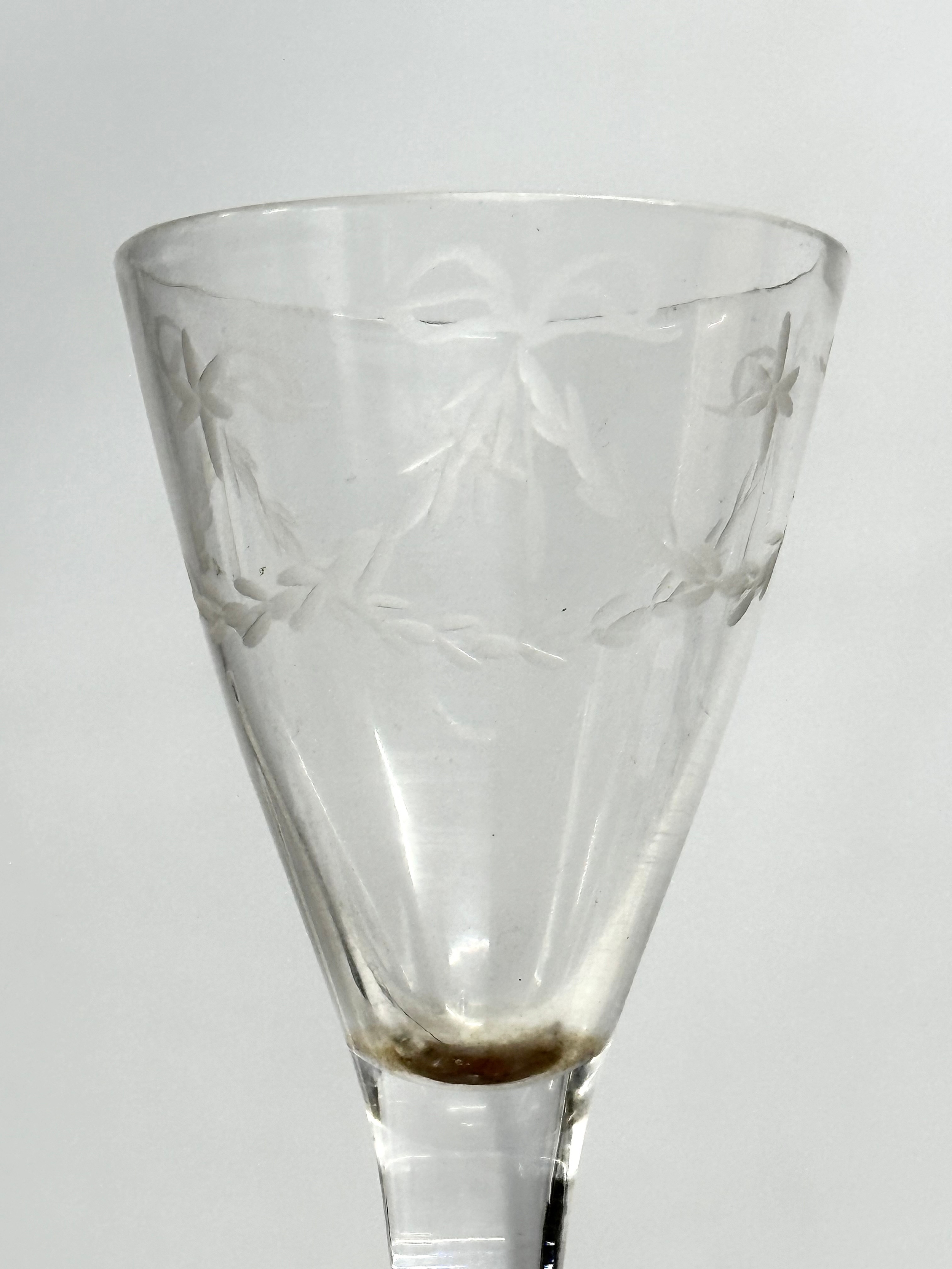 Georgian and Victorian drinking glasses. Victorian etched glass whiskey tumblers/water glasses. 3 - Image 7 of 17