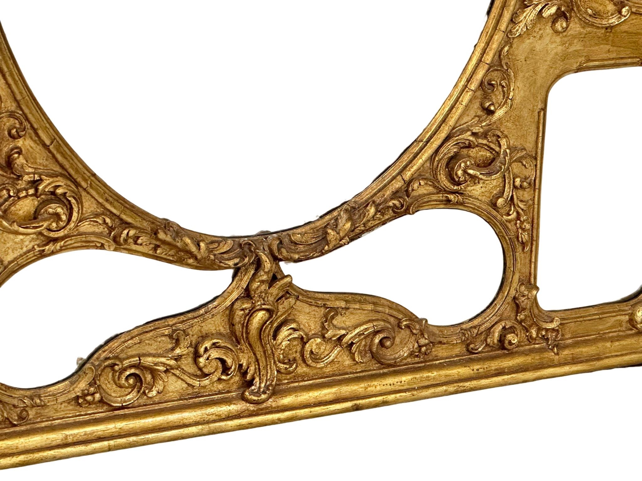 A large Early/Mid 19th Century Rococo gilt framed over-mantle mirror. 140x147cm - Image 3 of 5