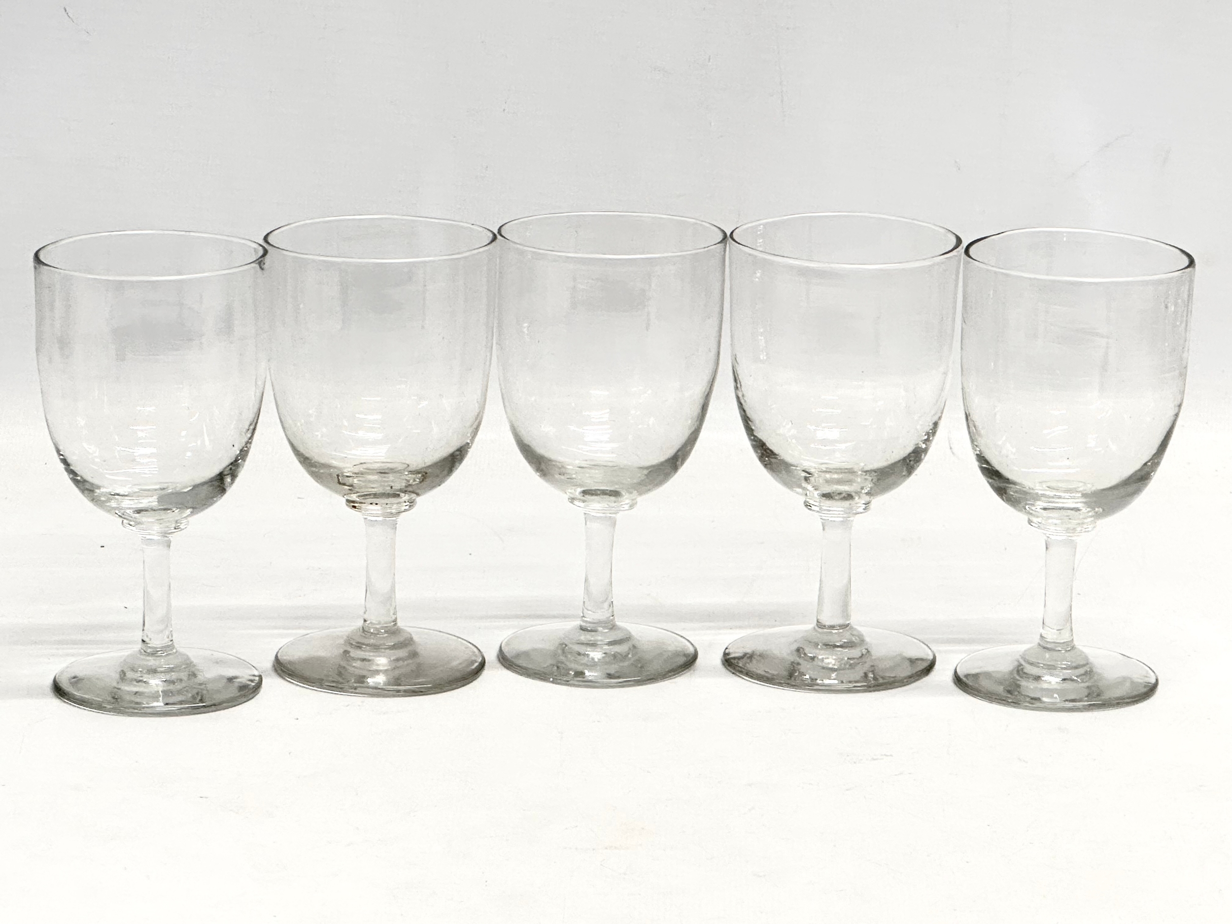 8 Mid 19th Century Victorian slim stem rummers and port glasses. 12cm - Image 3 of 5