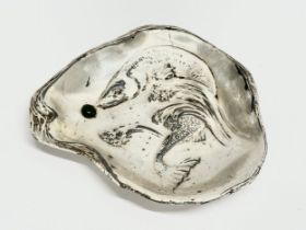 An Early 20th Century Art Nouveau E.P on pewter dish. 10.5x9.5cm