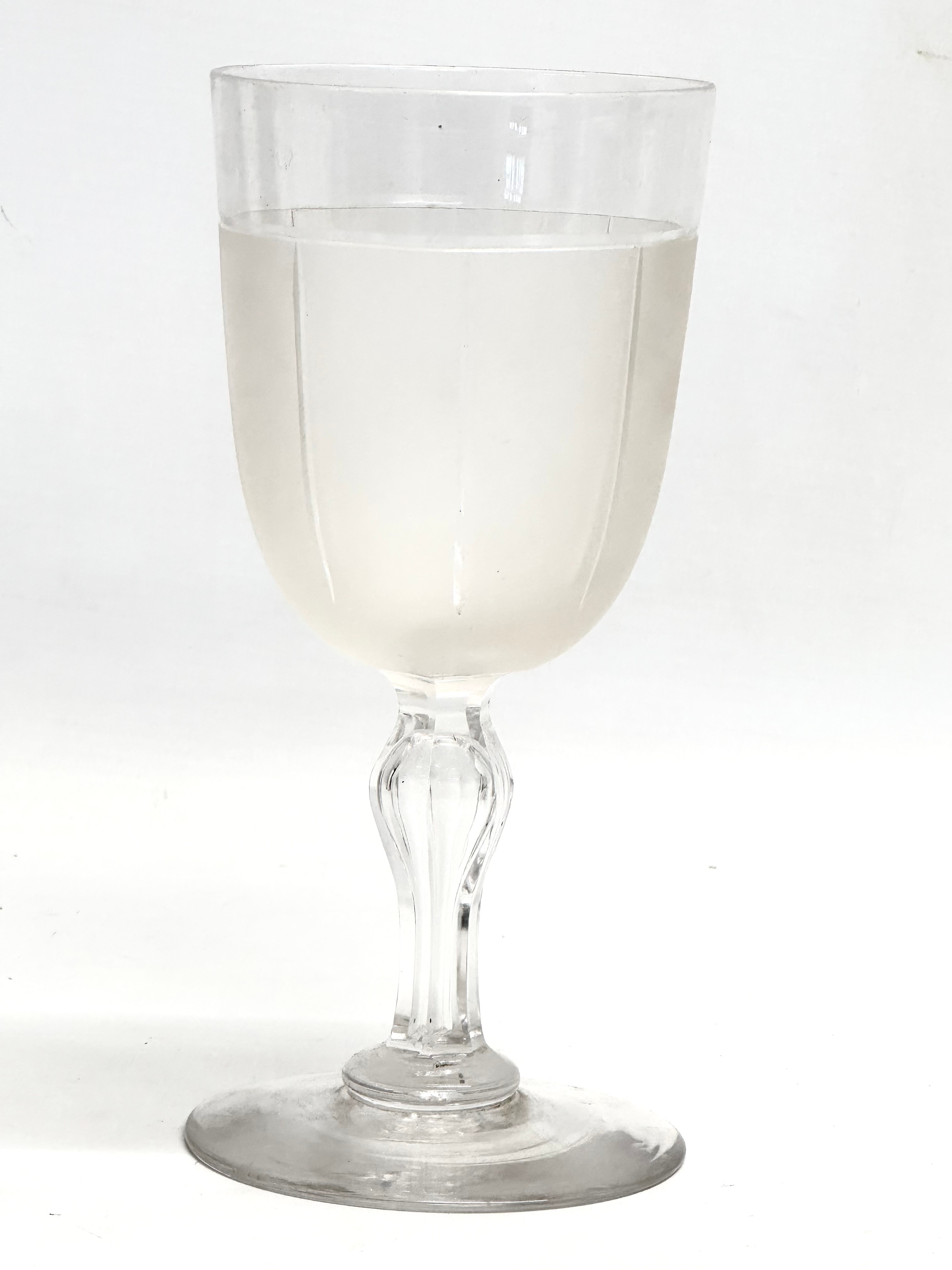 4 Late 19th and Early 20th Century cut and pressed drinking glasses. A large Victorian frosted cut - Image 6 of 7