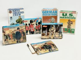 6 boxes of vintage Airfix model kits. 4 Airfix HO-OO scale. Airfix U.S Paratroops Model Figures.