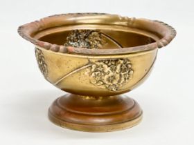 A Late 19th Century brass footed bowl. 16.5x9.5cm