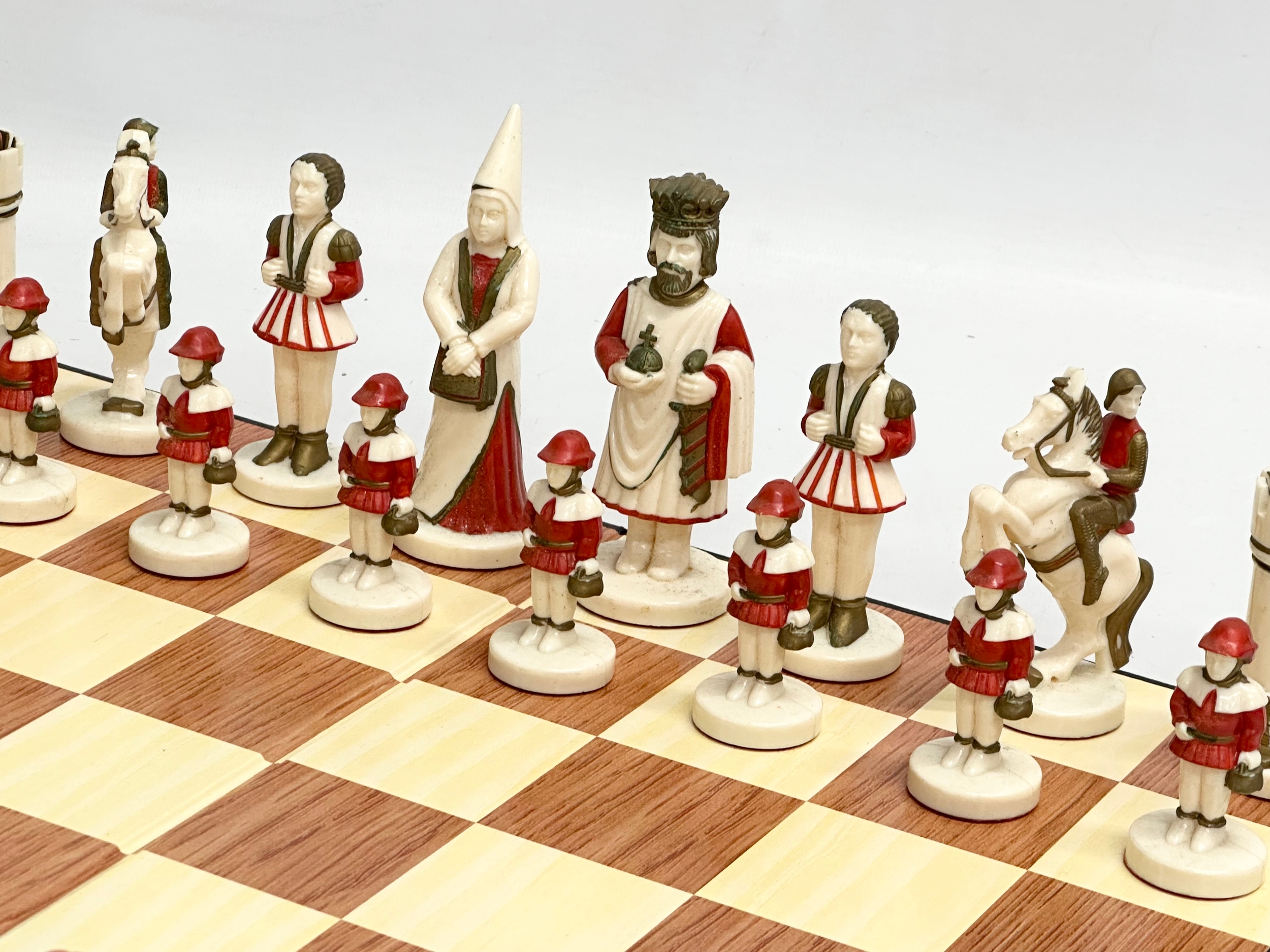 A medieval style chess set. 38x38cm - Image 4 of 4