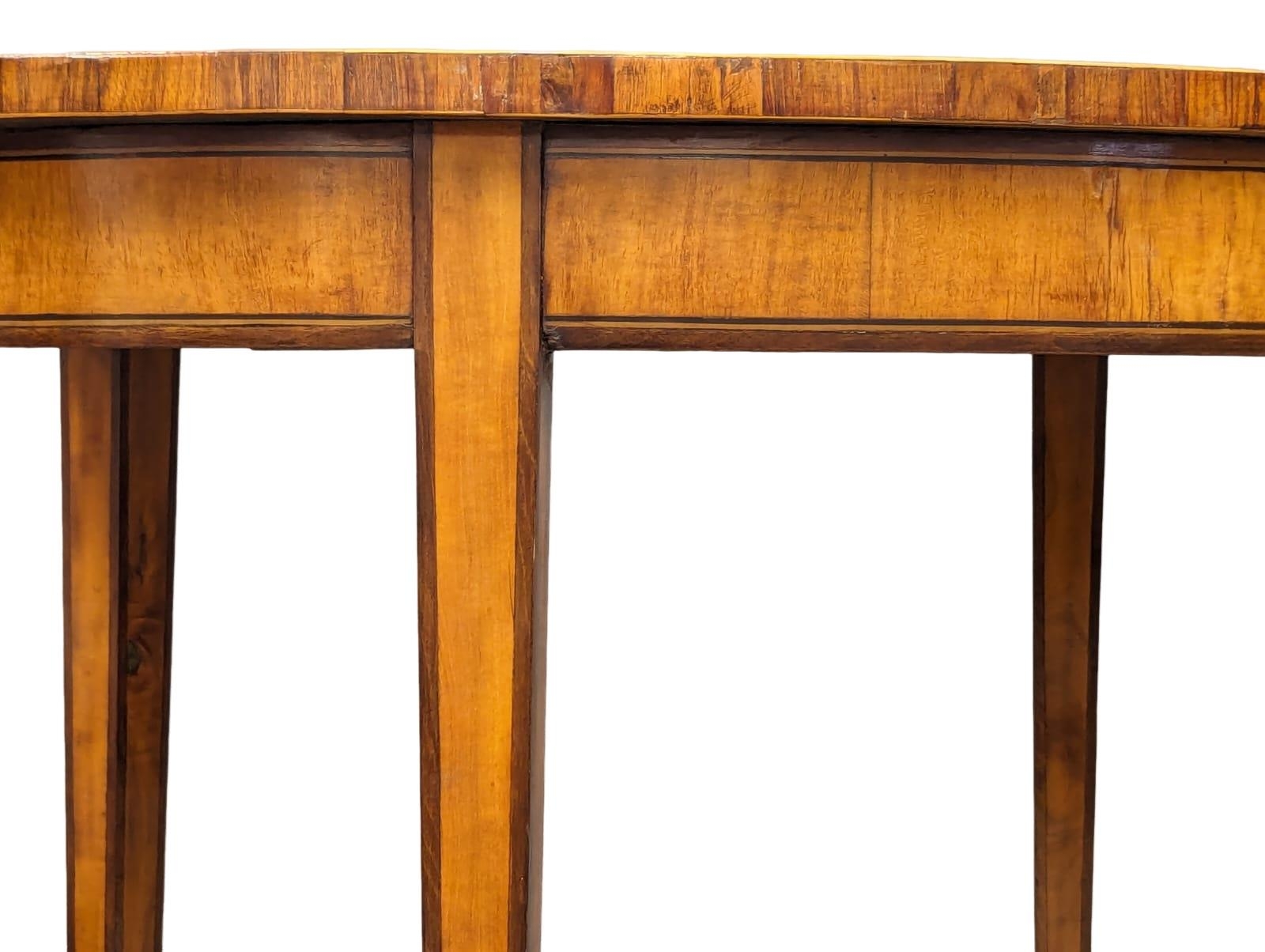 An Early 20th Century Sheraton Revival inlaid Satin and rosewood window table. Circa 1900. 88.5x60. - Image 2 of 4