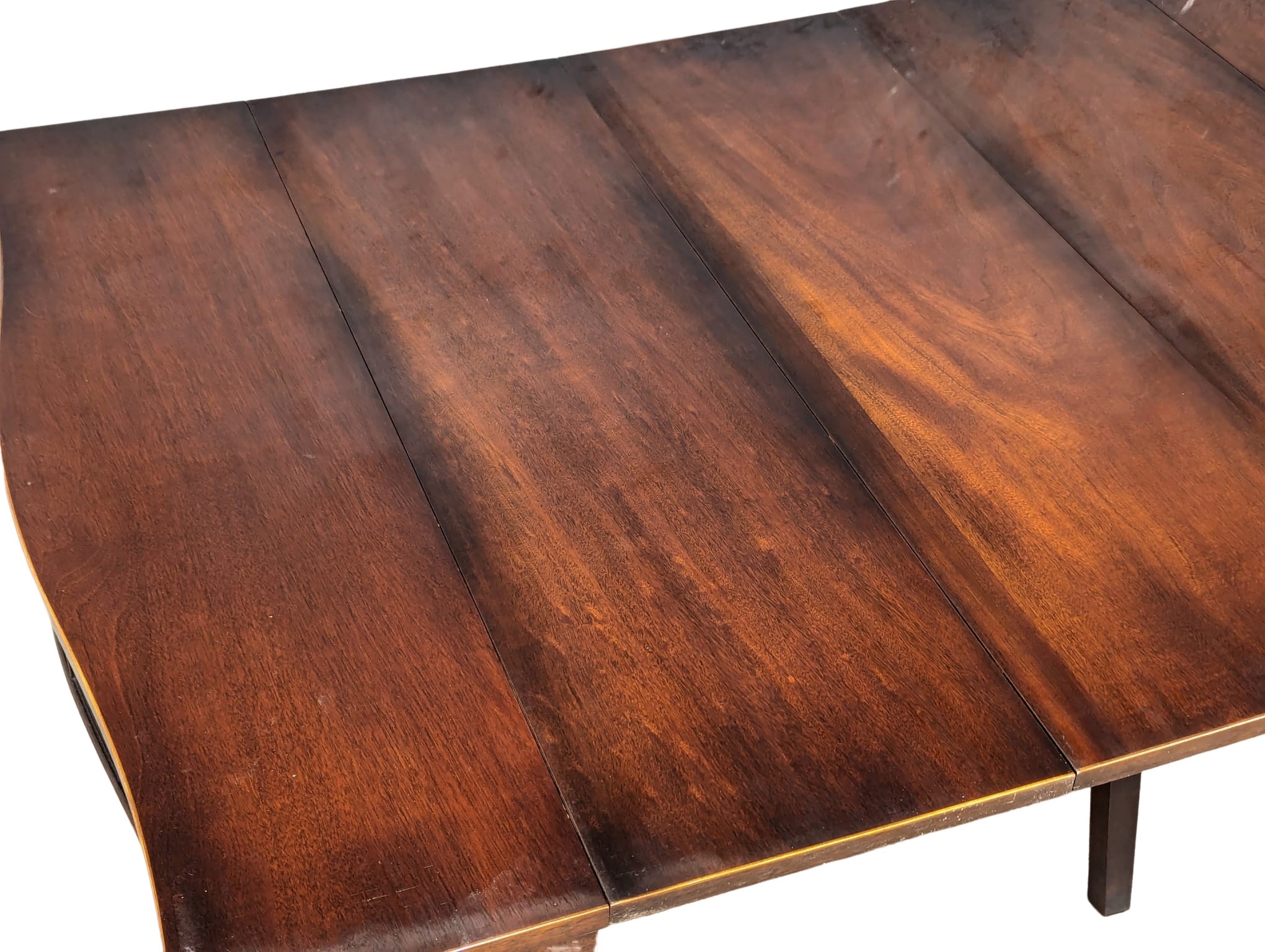 A Sheraton style inlaid mahogany turnover tea table/dining table - Image 5 of 9