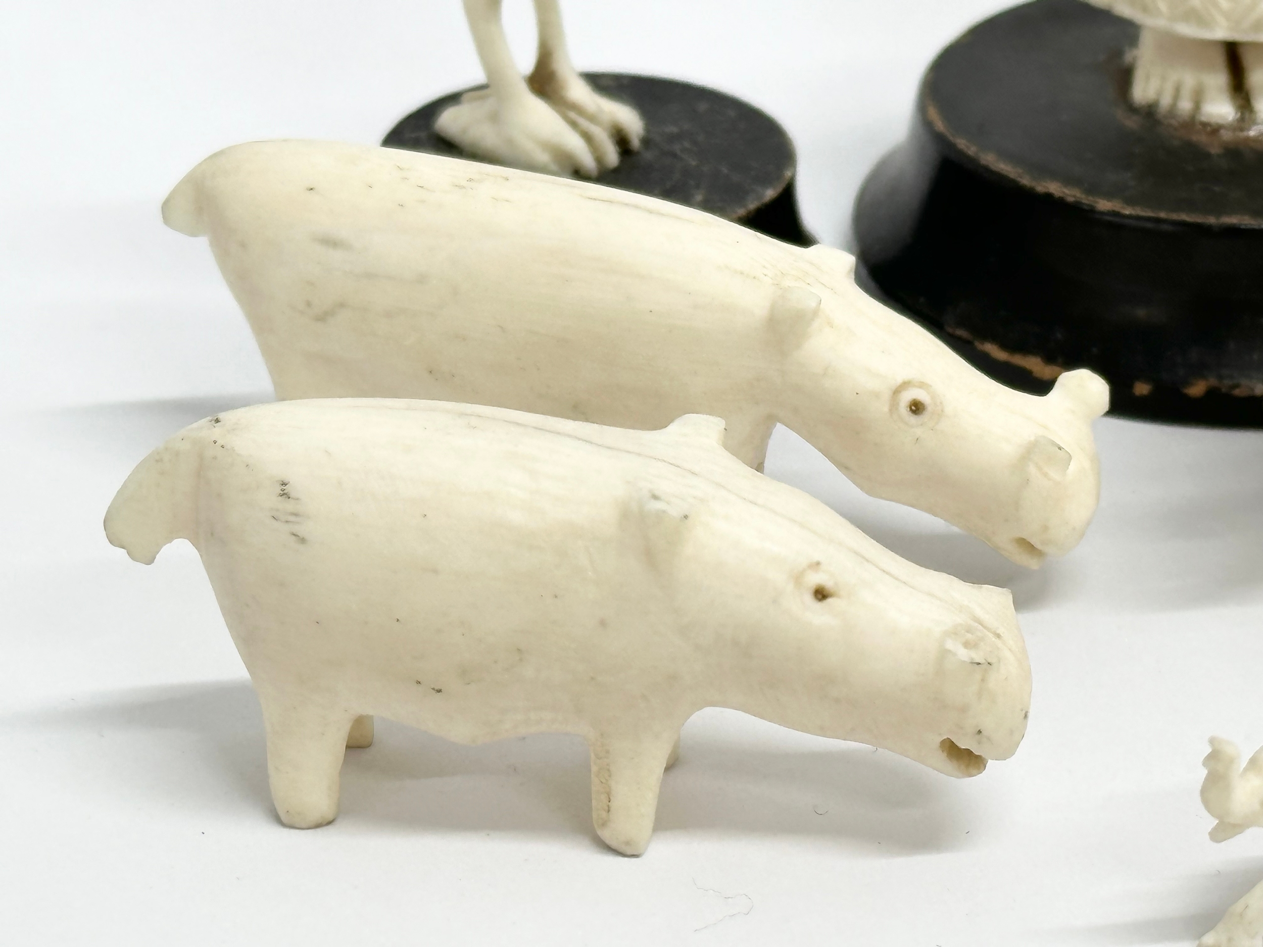 A collection of 19th and Early 20th Century bone figurines. 1 plastic. - Image 2 of 7