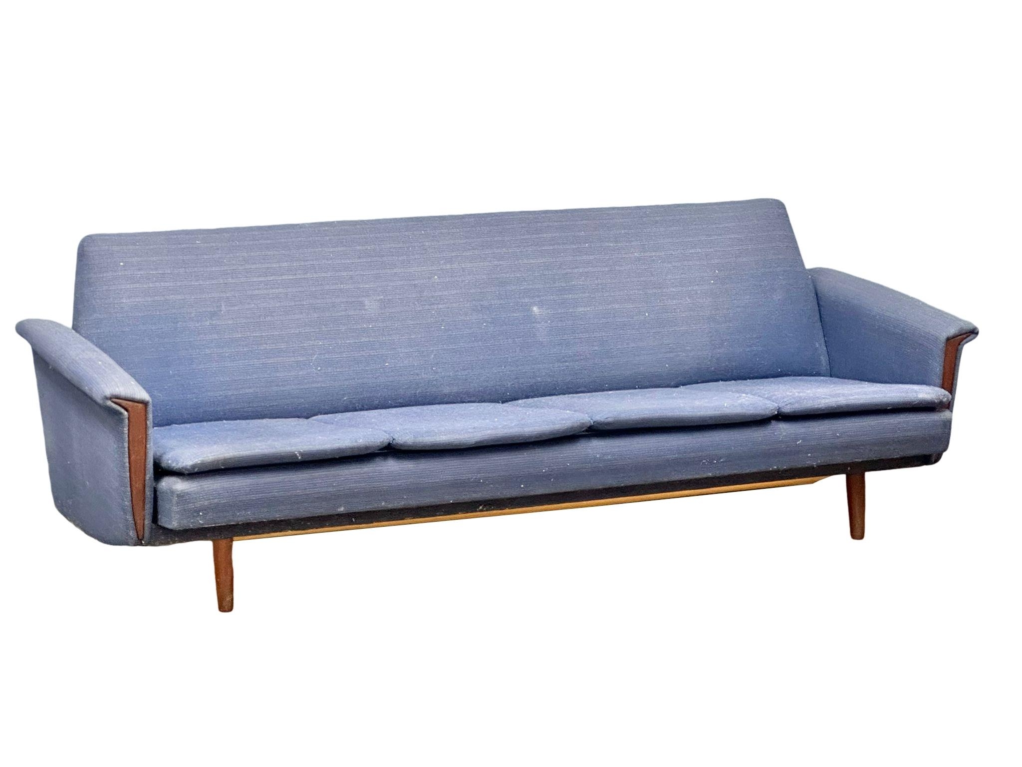 A Danish Mid Century teak framed sofa bed/daybed. 1960’s/70’s. 215cm