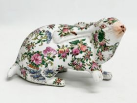 A signed Chinese Famille Rose rabbit. 22x13cm