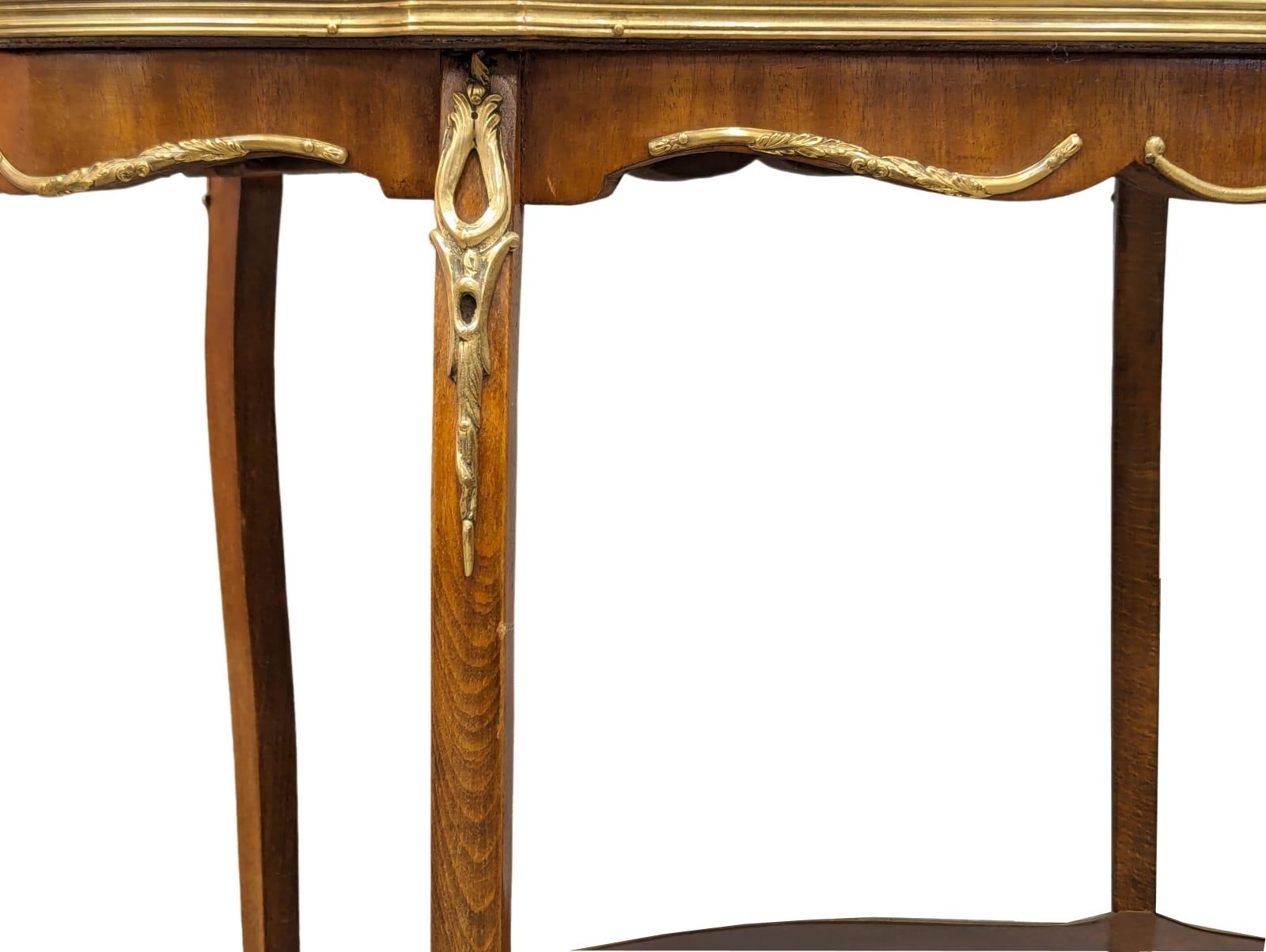 An Early 20th Century, French 18th Century style, inlaid brass bound Etagere. 85.5x54.5x71.5cm - Image 4 of 6