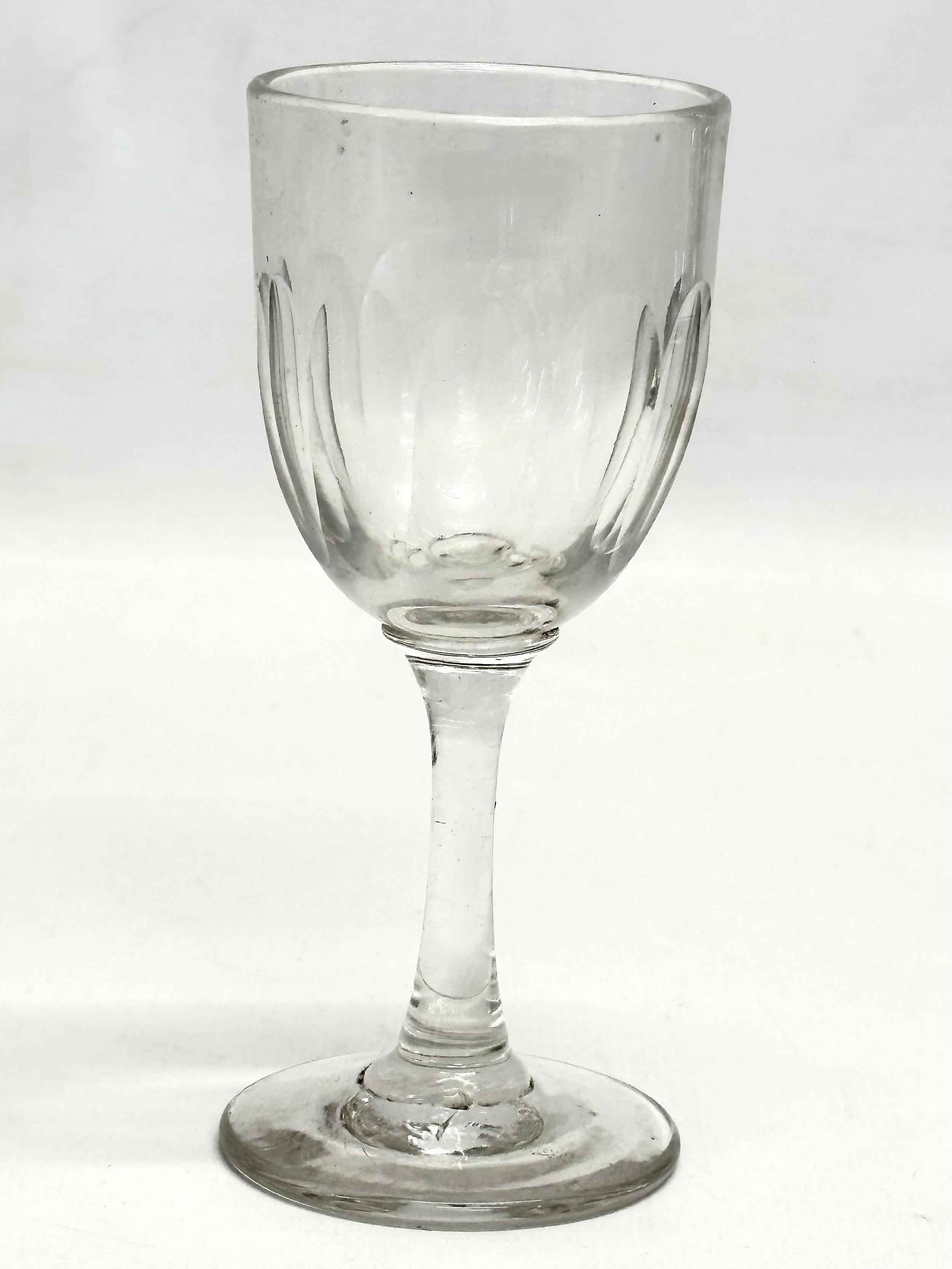 6 Victorian slice cut port glasses. Circa 1850-1900. 11.5cm - Image 2 of 5
