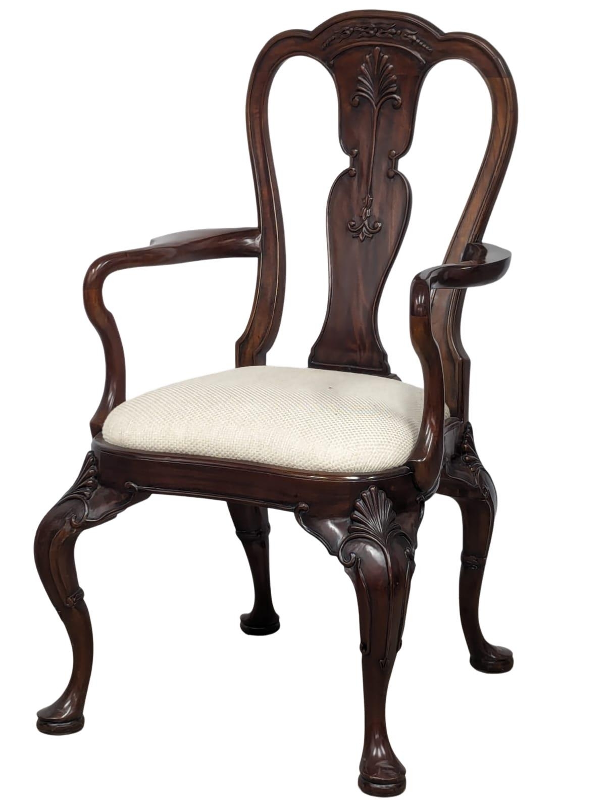 A set of 7 mahogany George I style dining chairs. - Image 4 of 6