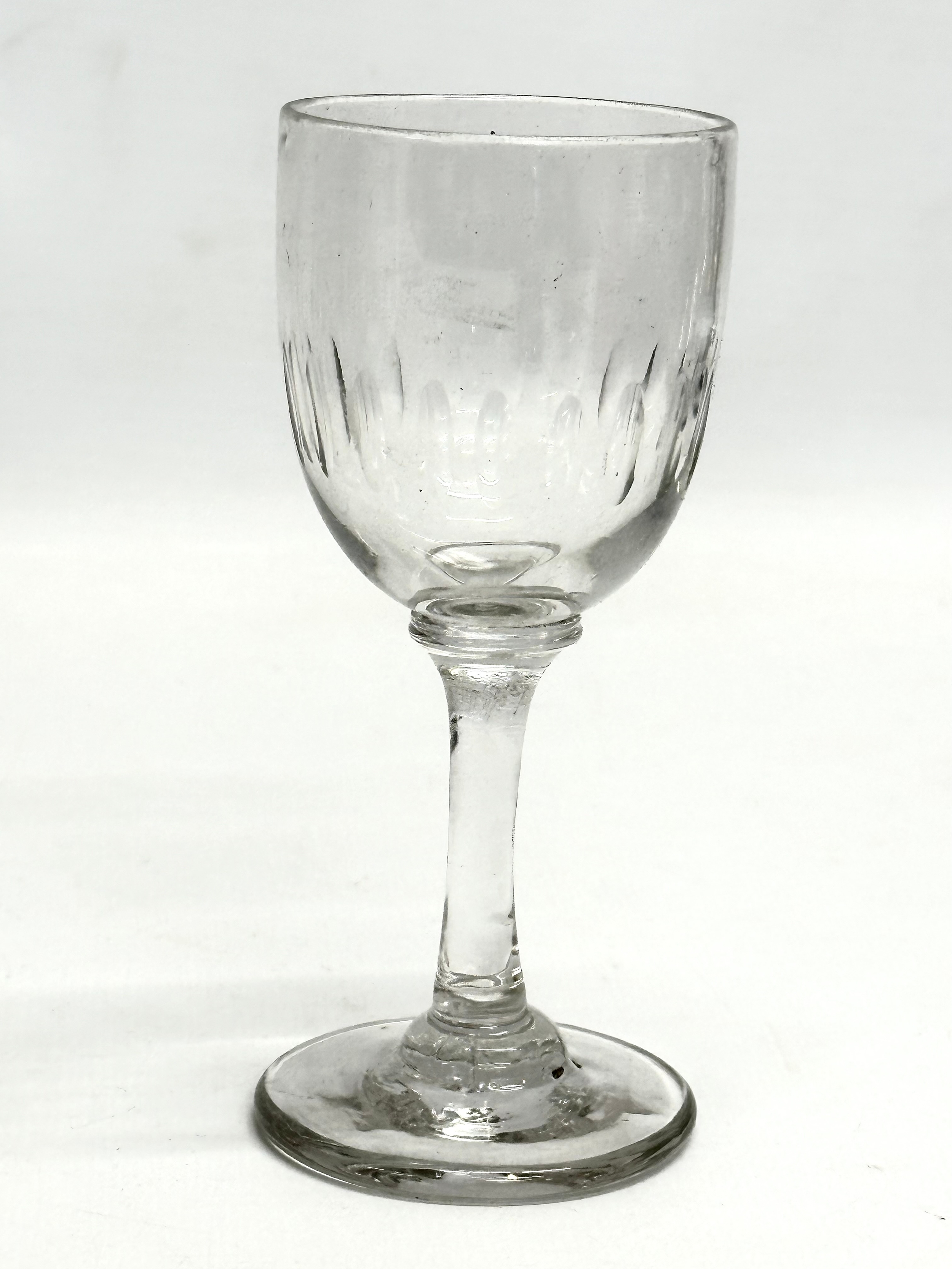 A set of 12 Mid 19th Century Victorian slice cut port glasses. 12cm. 11.5cm. 11cm. - Image 3 of 6