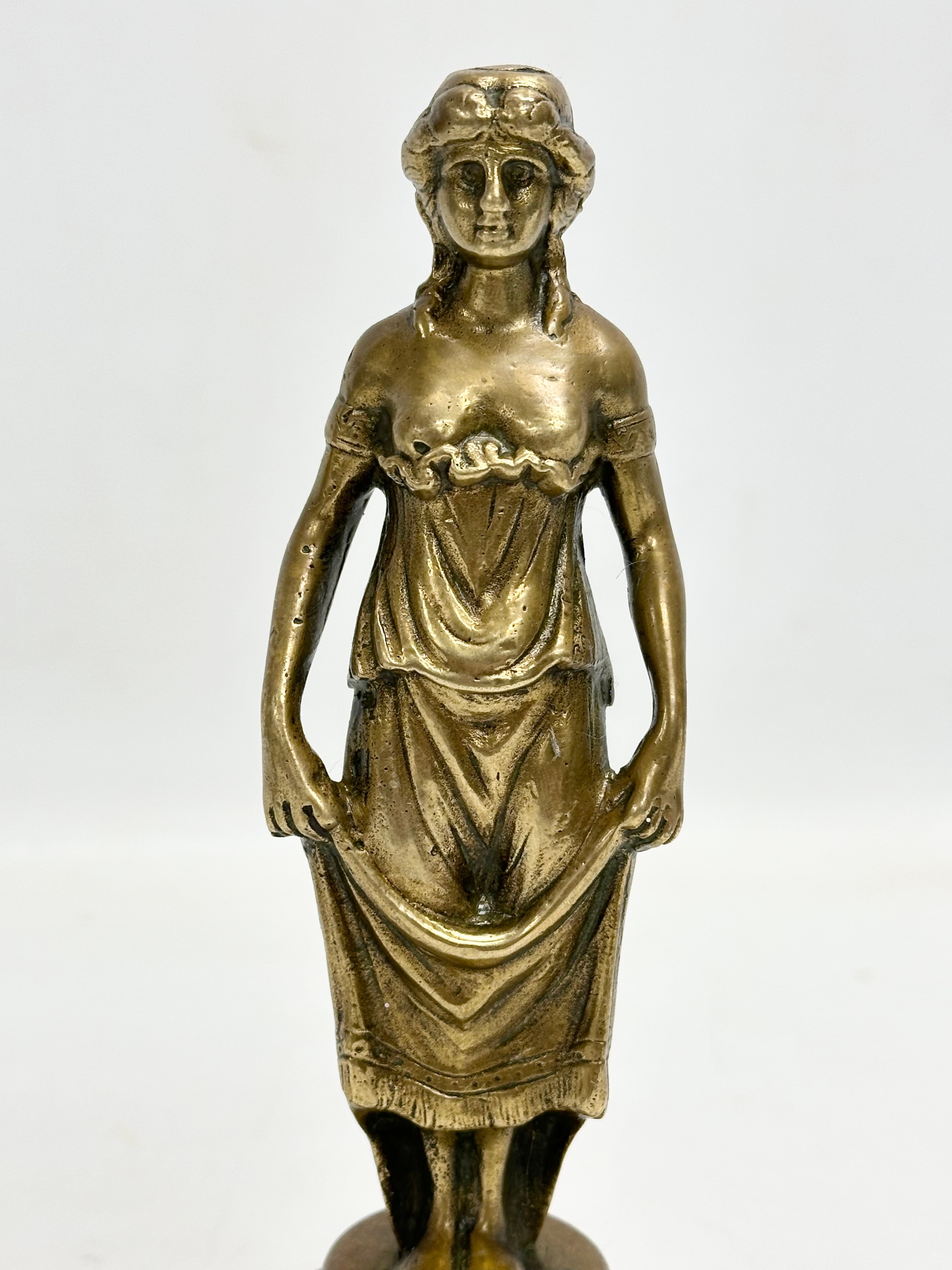 A pair of Late 19th Century brass figurines. 22cm - Image 5 of 7