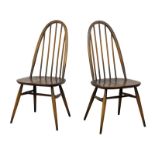 A pair of Ercol Mid Century elm and beech chairs