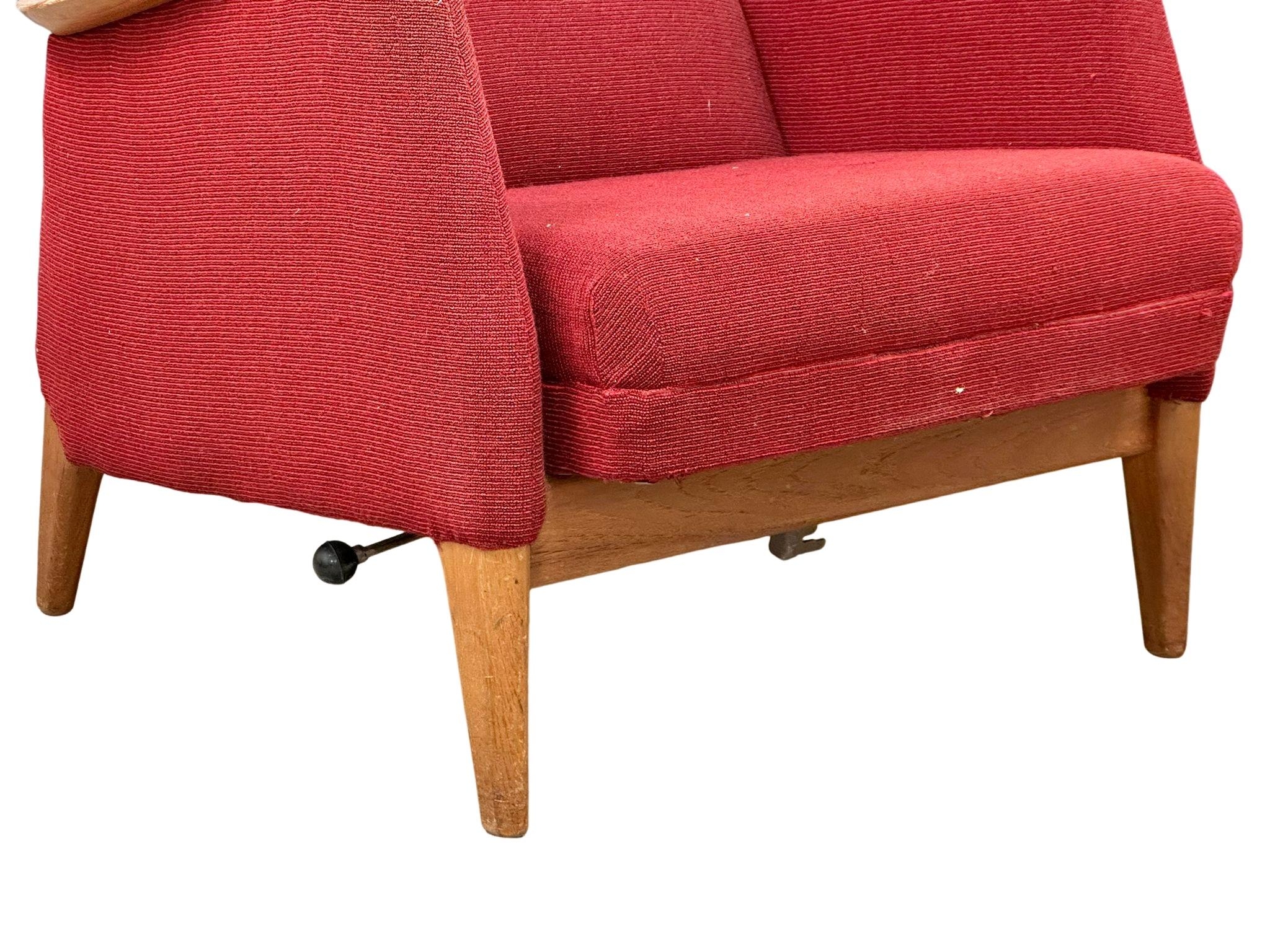 A pair of Norwegian Mid Century teak framed reclining armchairs. Norsk pat. Possibly designed by - Image 5 of 12