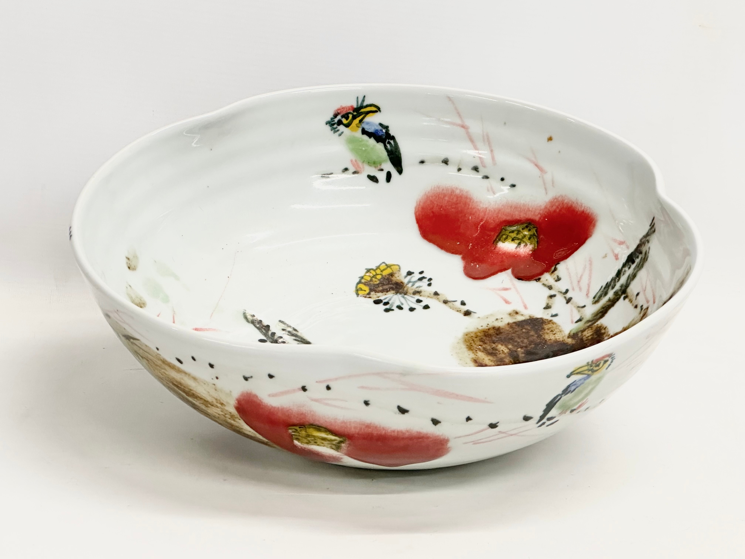 A large glazed porcelain curved rim bowl designed by John Richard. 32x32x11cm - Image 2 of 5