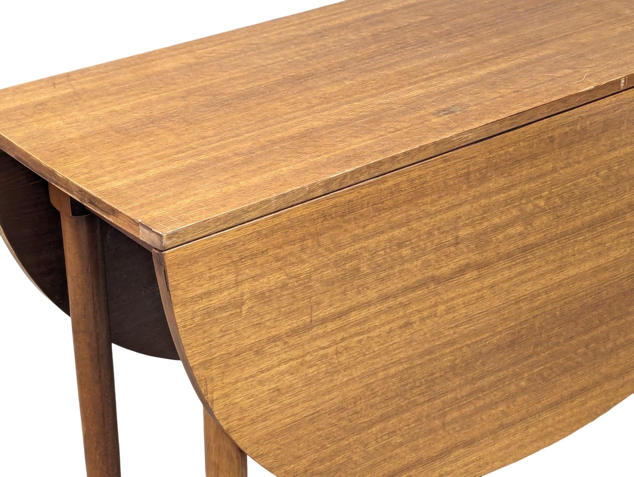 A G-Plan Mid Century teak drop leaf dining. Extended 132x108x72.5cm - Image 3 of 6
