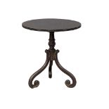 A Victorian ebonised pedestal occasional table. 55x60cm