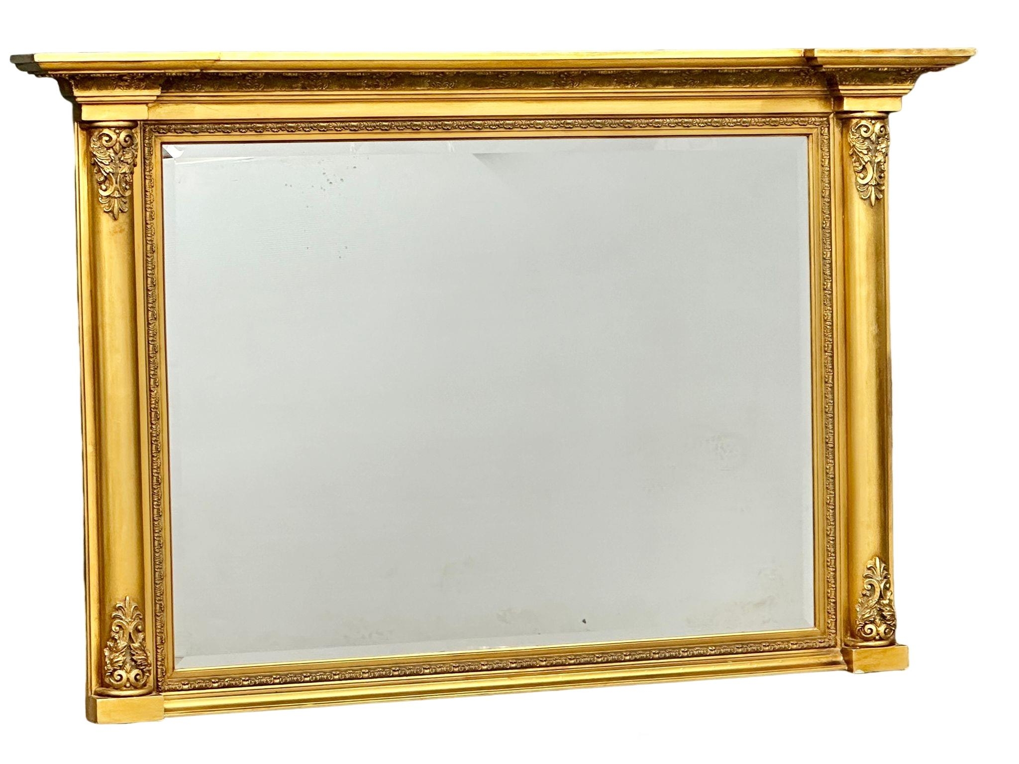 A large 19th Century style gilt framed over-mantle mirror. 170.5x18x113cm