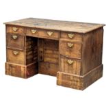 A Late 18th Century George III oak pedestal desk. 128x68x77cm