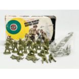 A vintage Airfix Military Series British Infantry Support Group. 17 32nd scale figures. 58 pieces of