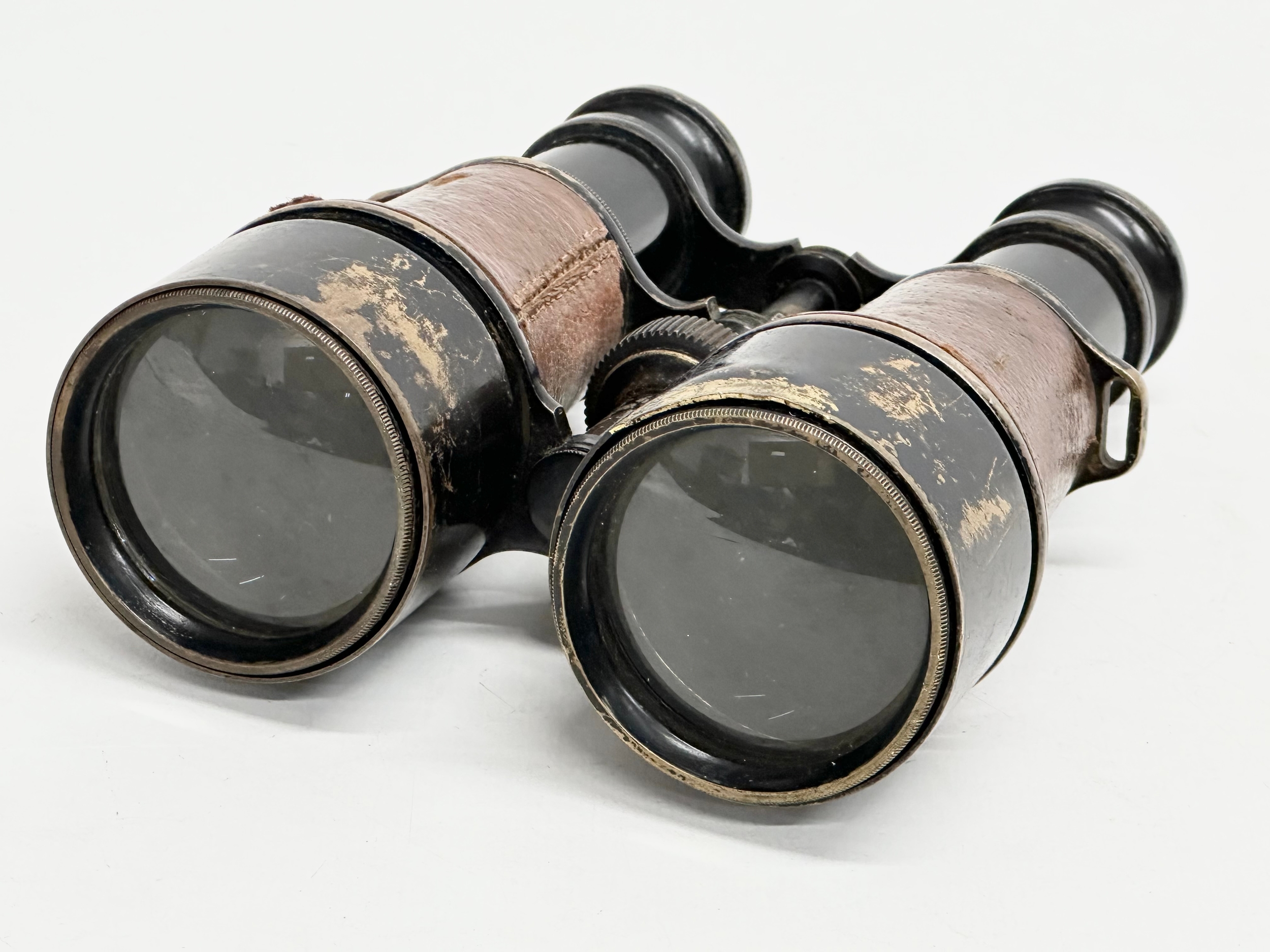 A pair of WWI field binoculars with original leather case. G. Battle. - Image 6 of 7