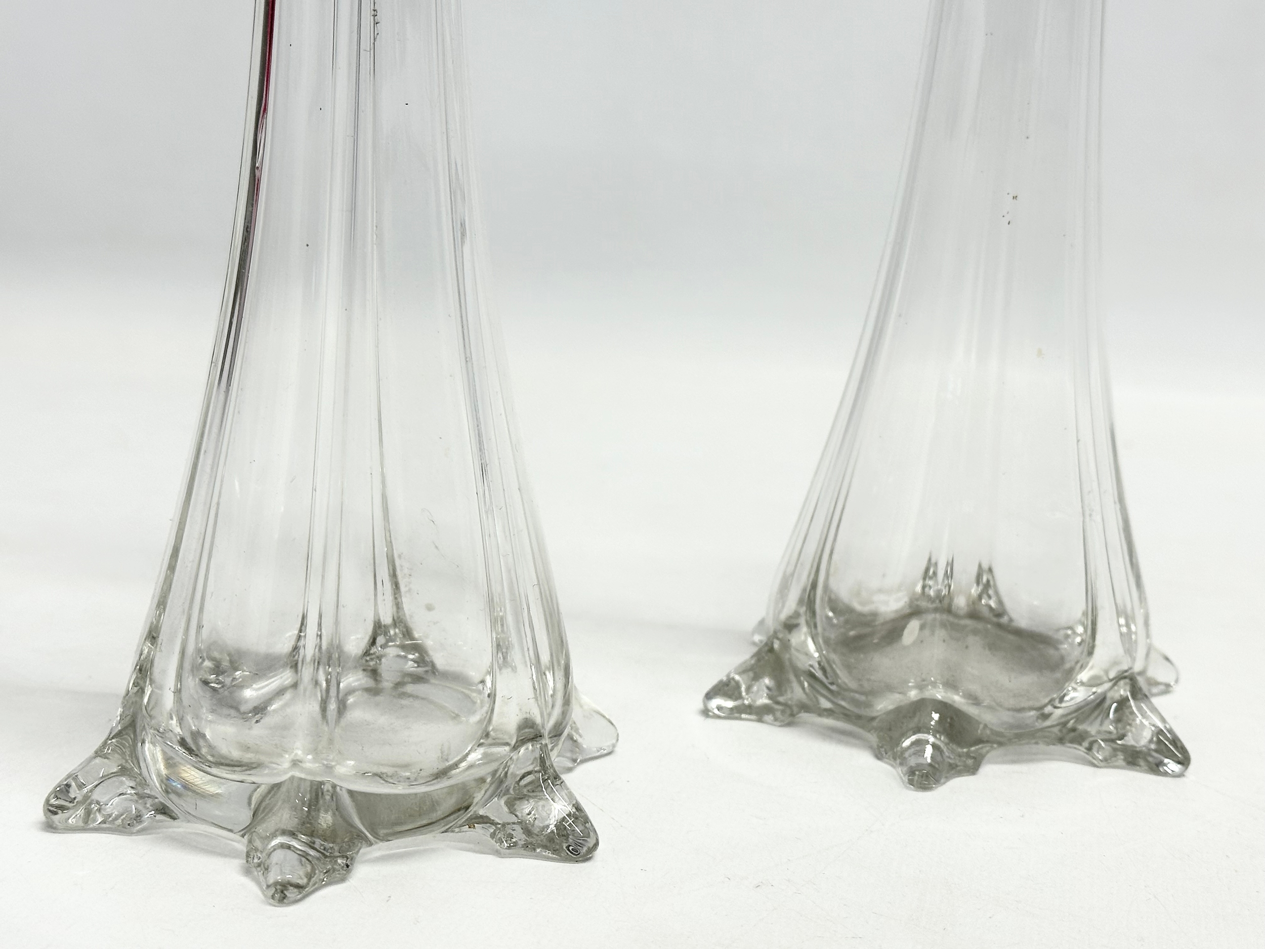 A pair of large early 20th century French ‘Eiffel Tower’ vases. 31cm - Image 2 of 6