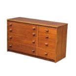 A Mid Century teak 'Cantata' chest of drawers designed by John & Sylvia Reid for Stag. 118x43.5x69cm