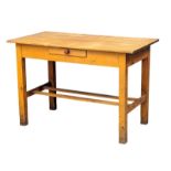 A Late 19th Century pine kitchen table with drawer. Circa 1890-1900. 126.5x67.5x83.5cm