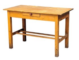 A Late 19th Century pine kitchen table with drawer. Circa 1890-1900. 126.5x67.5x83.5cm