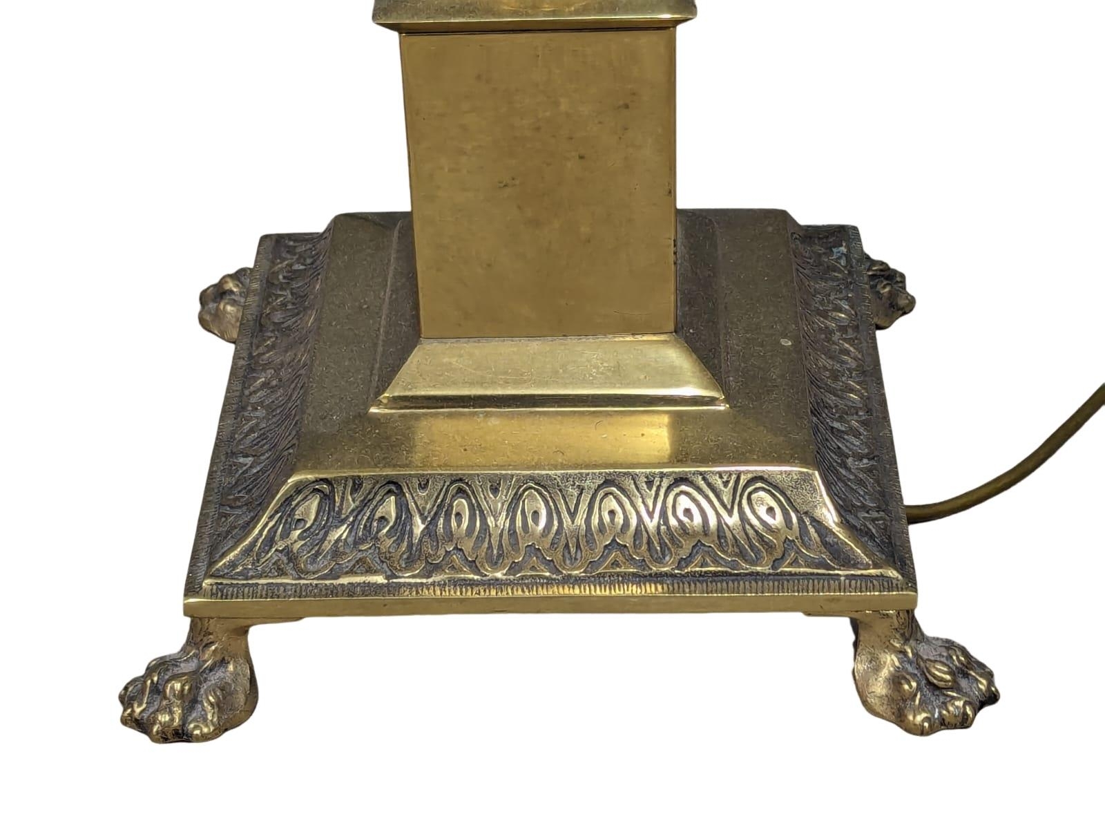 A brass Corinthian style standard lamp. 140cm - Image 3 of 3