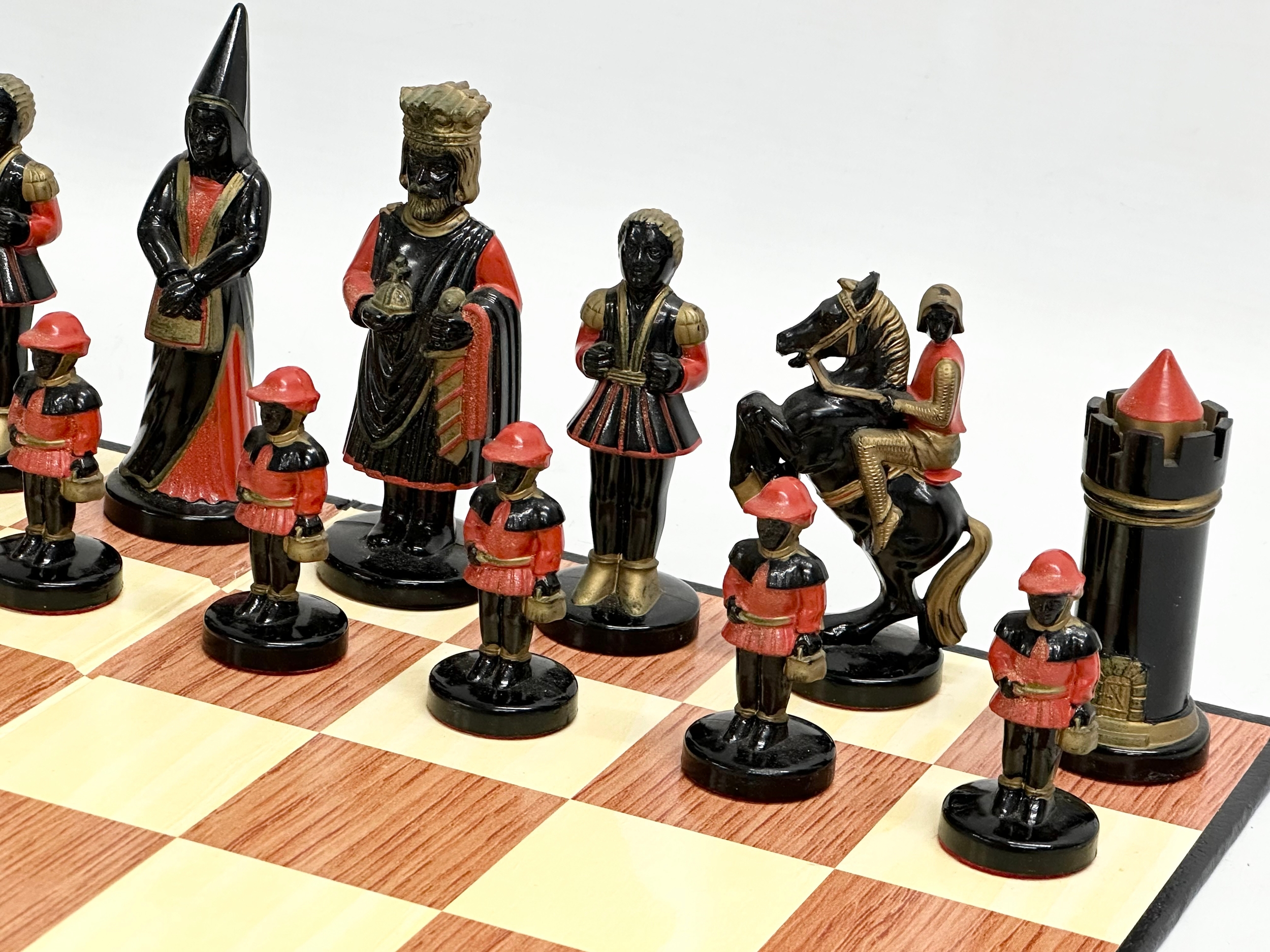 A medieval style chess set. 38x38cm - Image 3 of 4