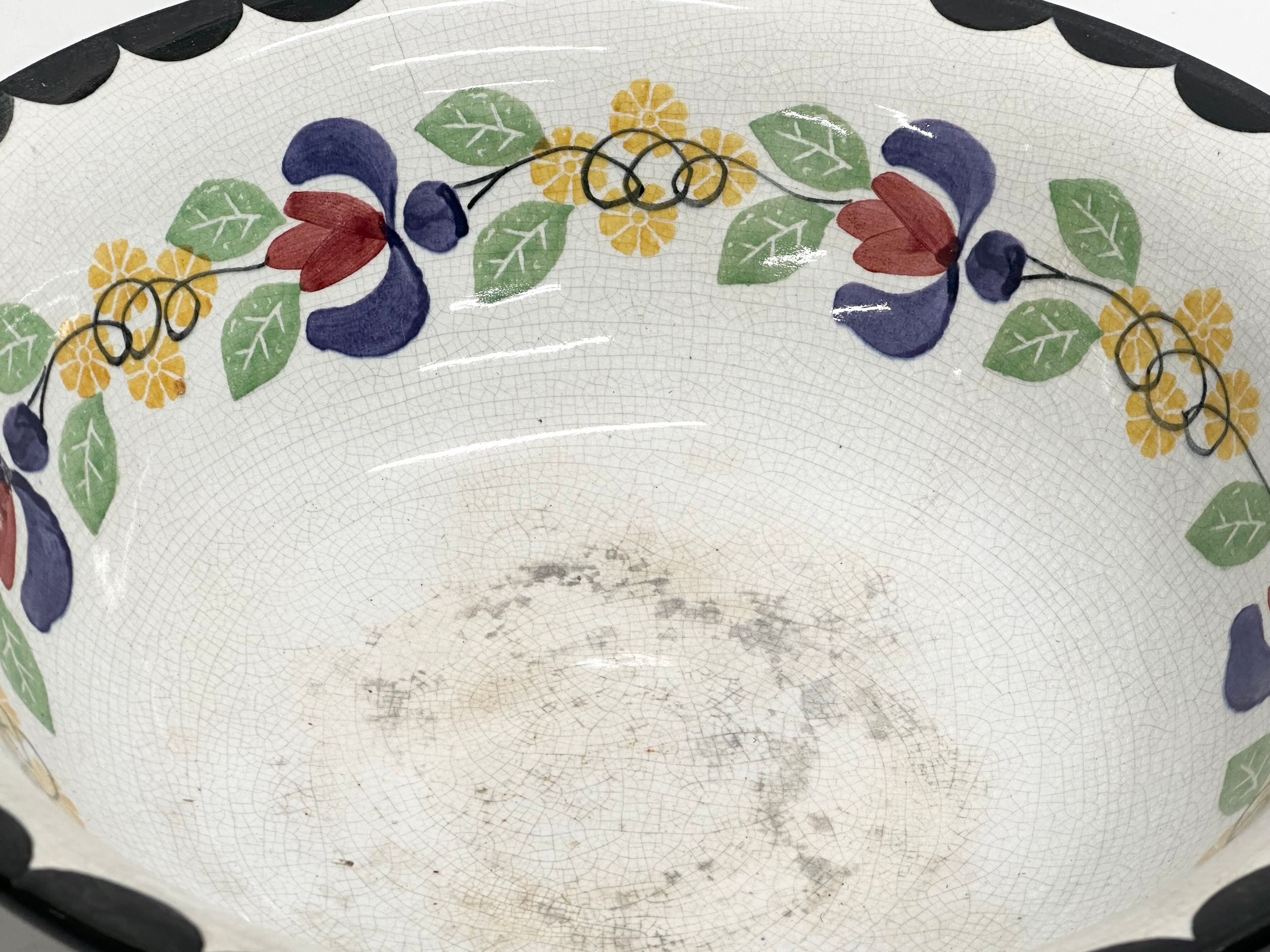 A large Mid/Late 19th Century Spongeware bowl. 32x11cm - Image 3 of 4