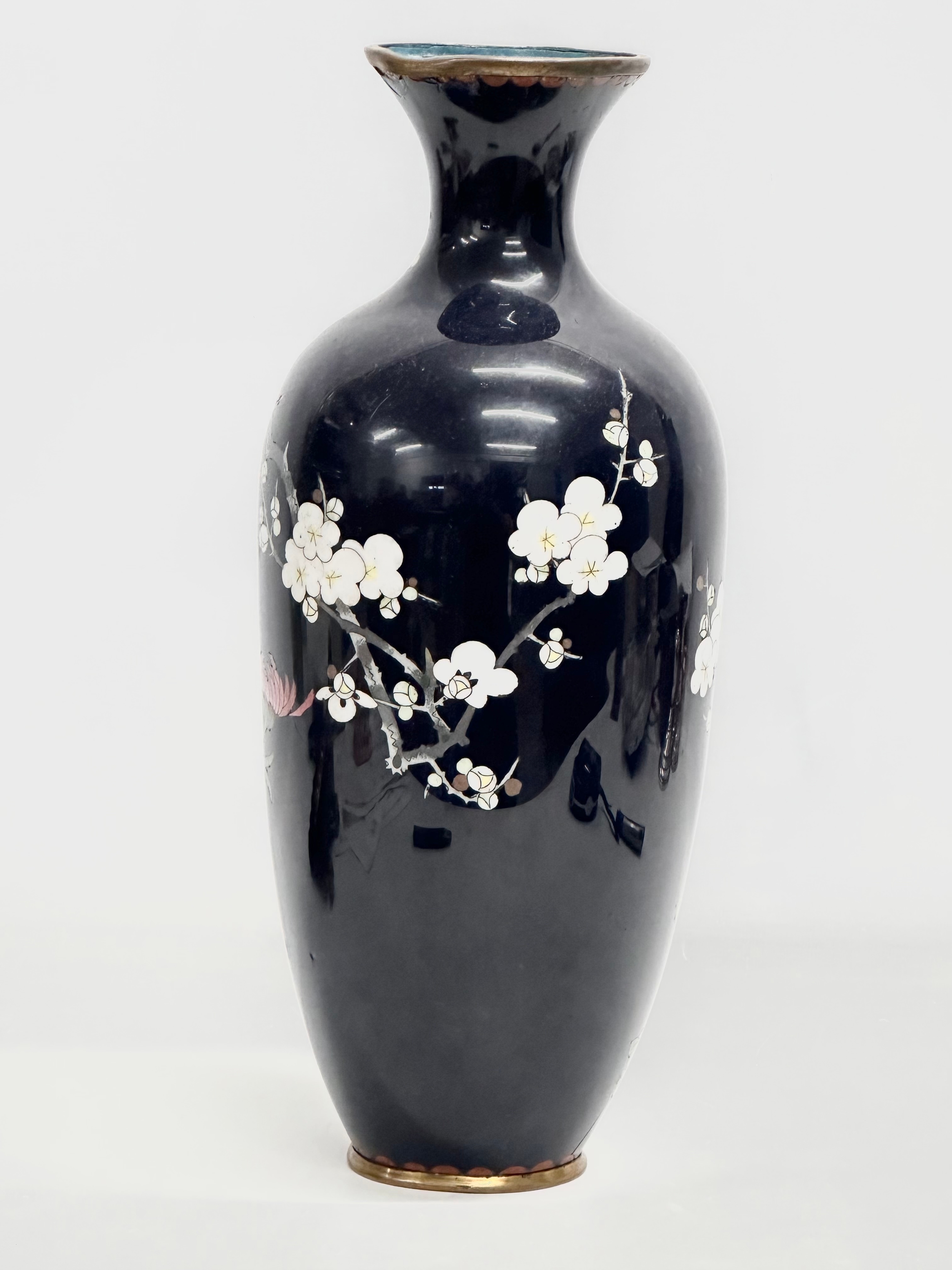 A large Late 19th Century Japanese Cloisonné enamel vase. 36cm - Image 6 of 7