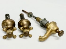 Late 19th Century Victorian brass tap and faucets. 31cm