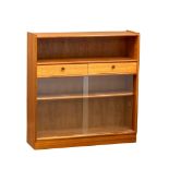 A Mid Century teak bookcase by Parker Knoll with 2 drawers. 102x30x106cm