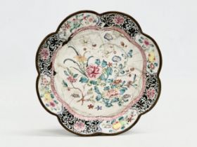 An 18th Century Chinese Qianlong enamelled tray. 19cm