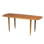 A Mid Century teak coffee table. 124x55x51cm