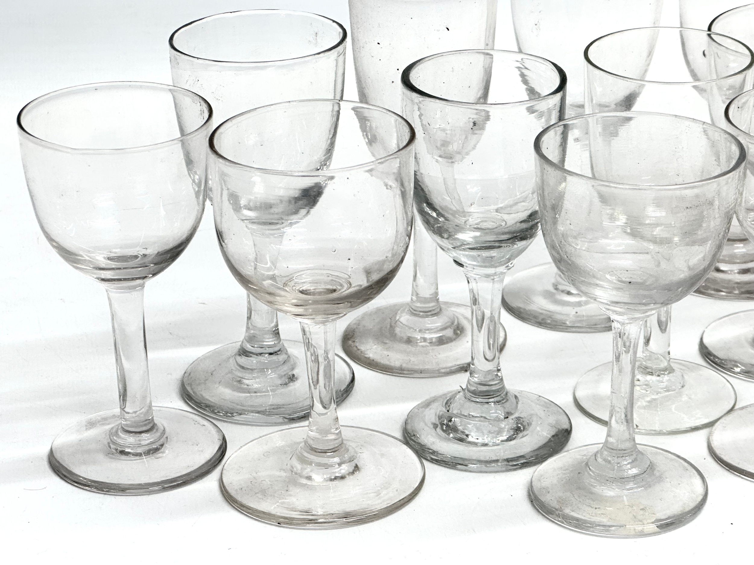 15 Mid 19th Century Victorian sherry glasses. 12cm. 11cm. 10cm. - Image 3 of 5