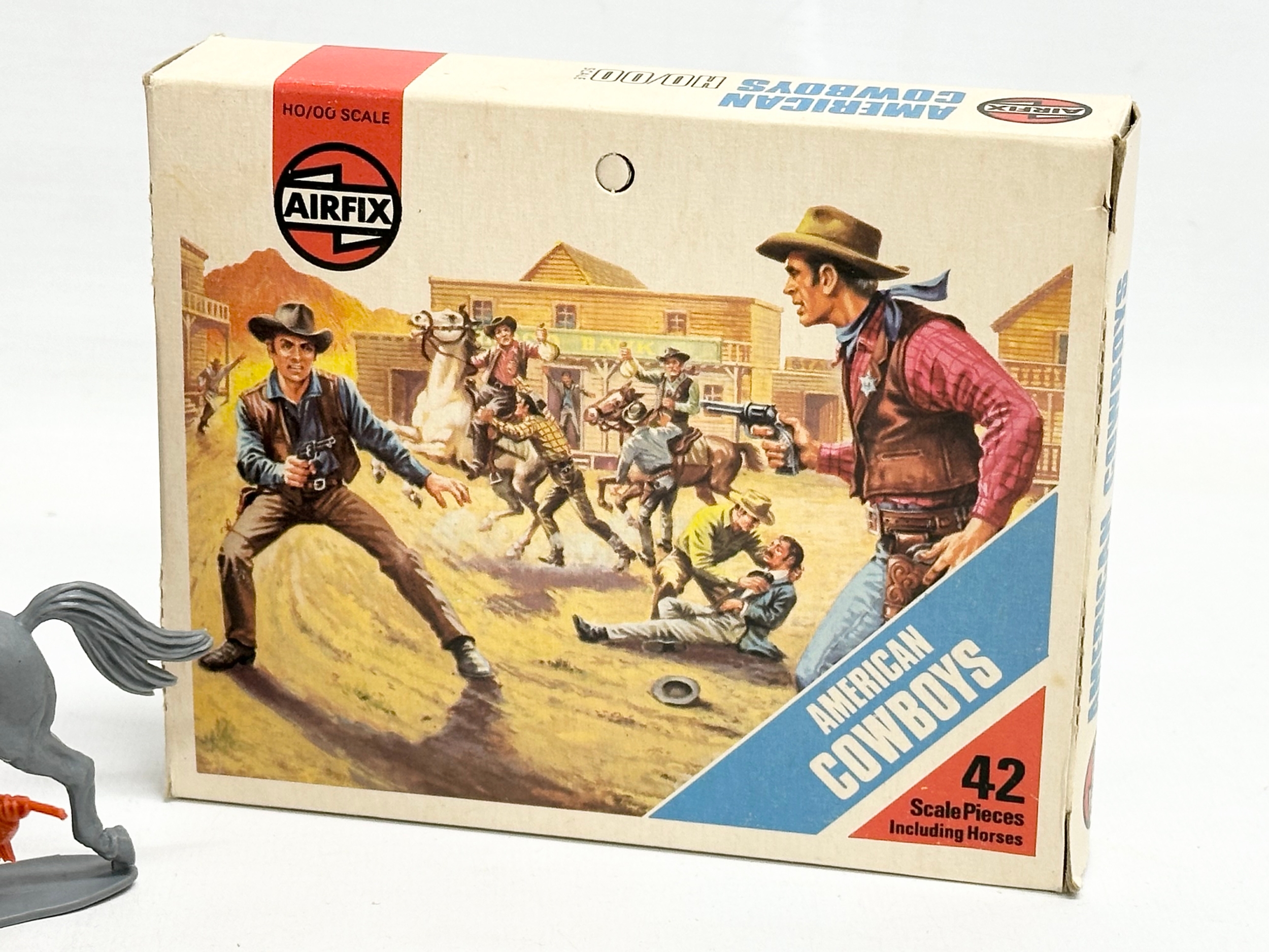 3 boxes of vintage Airfix model kits. Airfix Indians, 1/32 scale. Airfix American Cowboys. Airfix - Image 2 of 7